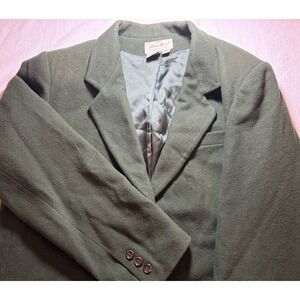 Eddie Bauer 100% Wool Blazer Womens L Green Classic Business Casual Jacket